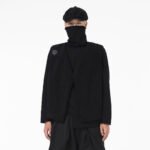 Original Design Pop Casual Pure Black Sheep Wool Cropped Vest Coat Jackets
