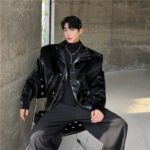 New Trendy Leather Jacket Dark Design Niche Yuppie Bright Jacket