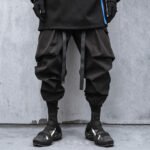 Spring New Functional Style Double Woven Belt Waist Buckle Loose Work Wear Leggings Casual Pants