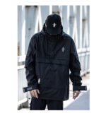 Zipper Hooded Windproof And Waterproof PU Leather Jacket