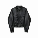 New Trendy Leather Jacket Fashionable Three dimensional Cutting Design Leather Jacket