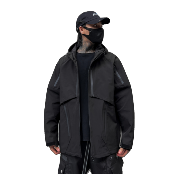 Dark Multi Zipper Autumn and Winter Loose Hooded Jacket Trendy Street Techwear Coat Casual Workwear Jacket