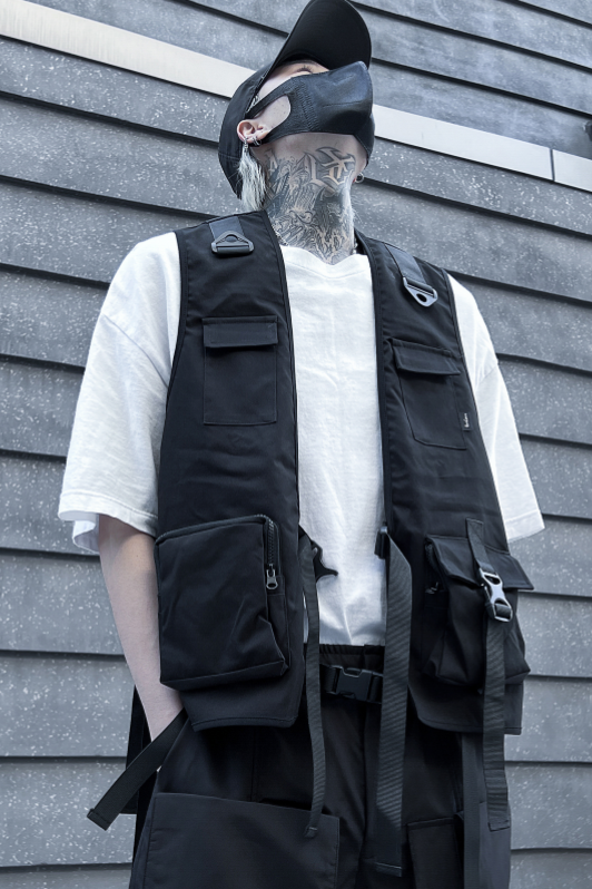 Spring And Summer New Trendy Fried Street Handsome Loose Casual Cargo Vest Vest Jackets