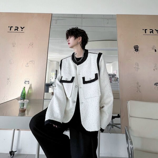 French Chic Jacket Short White Long Sleeved Streetstyle Design Niche Trendy Suit Top