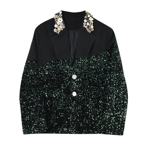 Heavy Craft Sequin Patchwork Suit Jackets