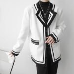 Contrast Color Cold Wind Woolen Blazer